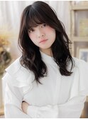 厚めバング顔回りレイヤーカット重めスタイルa川口20代30代40代