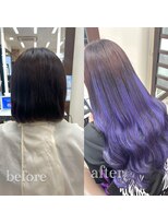 スタイル 横浜(STYLE)&nbsp;【AYAKA】before/after長さだしエクステ/ブルーパープル/８０本/