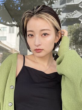 サンク 原宿 表参道(cinq) インナーカラーボブフェイスフレーミングヘーゼルグレージュ韓国