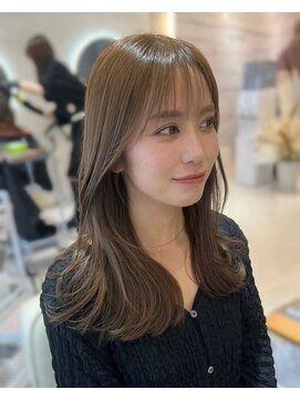 エヌ 大阪梅田店(enu) 【大阪梅田】ミルクティーベージュ×韓国風くびれ巻き