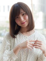 艶カラーワンカール銀座大人可愛い小顔バングナチュラルボブ