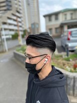 ラクヘアー 上福岡店&nbsp;ツーブロック刈り上げスタイルかっこいい黒髪暗髪オールバック