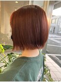 レッド系ミニボブ