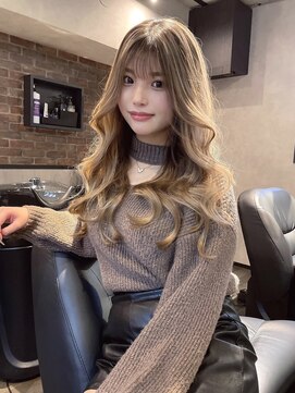 サニー 渋谷(SUNNY) バレイヤージュ、レイヤーカット、ハイライト、グレーベージュ