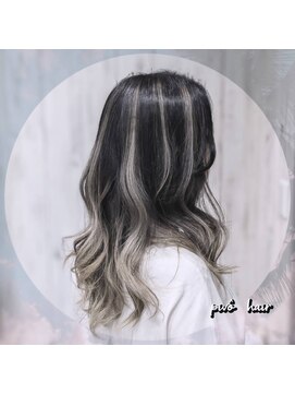 ピヴォヘアー(pivo hair) エアタッチバレイヤージュ グレーベージュ ハイライト