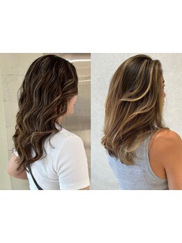 【ナチュラルなハイライトカラー】は”imaii k-aura”へお任せ。カラーに特化した専門カラーリスト在籍◎