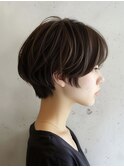 ☆ダークパープルナチュラルショートミルクブラウン髪質改善ボブ