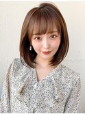 ミディアムウルフ/ひし形シルエット/ひし形ボブ/ワンカールボブ