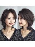 白髪ぼかしハイライトアッシュグレージュ