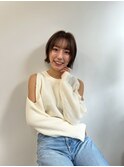 ホワイトグレージュ/チェリーブラウン/ミニウルフ[南青山]