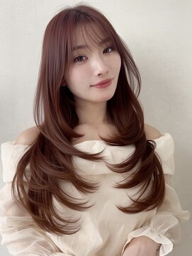 ミレバイジェニー (mirae by geny) ロングレイヤーカット　ボルドーカラーs