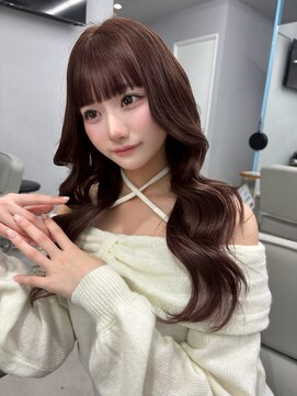 ミディアムレイヤーハッシュカット顔周りレイヤーカット韓国ヘア