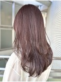 20代30代40代 ラベンダーピンクベージュ/ロングレイヤーカット
