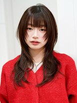 アルバム 池袋(ALBUM)&nbsp;ロング顔周りレイヤー前髪カット韓国ヘア_F1484