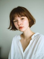 トクテ 高円寺(tokute)&nbsp;くびレイヤーエモージュ前髪モテベージュレイヤーミディ/高円寺