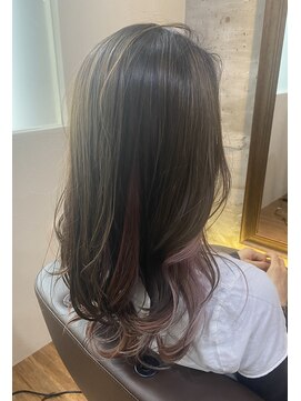 シェルビー 新宿(SHELBe) オリーブグレー×くすみラベンダー[ベッドスパ/白髪ぼかし]