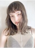 ロブスタイル_マロンベージュかきあげロング_8505