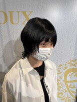 ドゥ 本店(DOUX) ウルフマッシュ外はねボブ暗髪透明感カラー　モテ髪ヘアカタログ