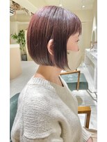 モカヘアー(mocha hair)&nbsp;ミニボブ/切りっぱなし/ピンクアッシュ/ブリーチ/前髪