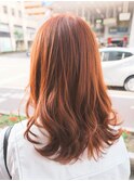 #オレンジカラー# オレンジベージュ#韓国ヘア#ブリーチなし
