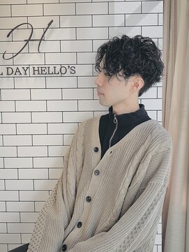 オールデイハローズ(ALL DAY HELLO'S) 20代30代40代メンズ大人グランジ黒髪モテパーマ【河原町】