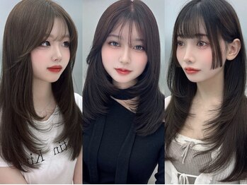 ナツ 梅田店(natsuu)の写真/韓国風ワンホンなど顔回りのカットは[natsuu]にお任せ♪あなたに似合う"レイヤーカット"で小顔魅せも◎