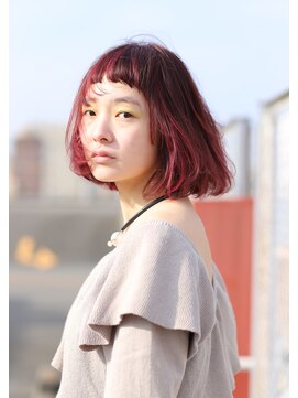 クリコ ヘアーデザイン(CLICQUOT hair design) バング短めボブ×ピンク