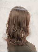 大人可愛い髪質改善カラーラベンダーブラウン毛先パーマ透明感