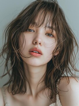 レヴ 草加店(LEV.) イメチェンホワイトブロンド美髪ワイドバング外ハネボブ