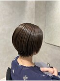 丸みショート×オレンジベージュ