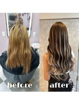 ガルボヘアー 心斎橋店(garbohair)&nbsp;プルエクステ/ハイライト/ビフォーアフター/心斎橋