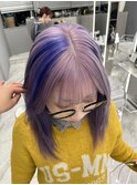 セクションカラー ピンク×ラベンダー