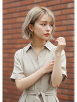 フルショウ 小牧(FURUSHO)&nbsp;パールベージュ/ニュアンスパーマ/外ハネ小顔パーマ