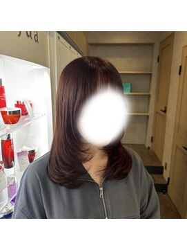 カノエ 宇部小串店(canoe) レイヤーカット×レッドブラウン