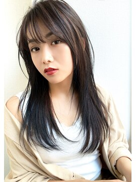 ロゼ 六甲道(ROSE) 【ROSE】レイヤーカット＿ウルフヘア＿黒髪スタイル＿ロング