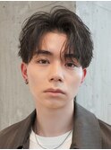 原宿メンズパーマフェザーパーマセンターパートガイルヘア20代