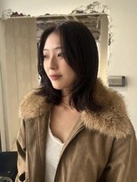 エイチ(H)&nbsp;ブリーチなしカラー丸みショートタッセルボブ浴衣前下がりボブ