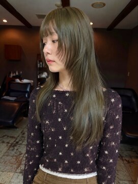 ヘアー アイス ルーチェ(HAIR ICI LUCE) オリーブベージュ/ブリーチなし/レイヤーカット/ダブルカラー