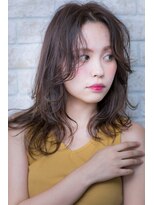 ヘアーアートシフォン 川口東口店(hair art chiffon)&nbsp;ひし形シルエットでブルージュカラー＆ヴェールウェーブの外ハネ
