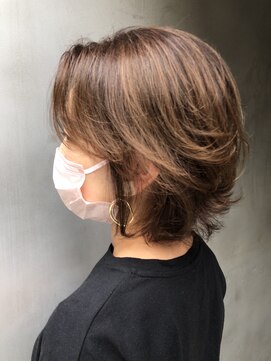 エムプラス 二子玉川(Mplus) 【30代40代50代】明るい白髪染め★ハイライトボブ Mplusミズイデ