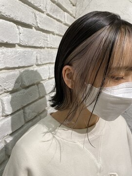 アジールヘア 池袋東口店(agir hair) インナーカラーホワイトベージュイヤリングカラービタミンカラー