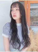 ブルーブラック/デジタルパーマ/大人可愛い