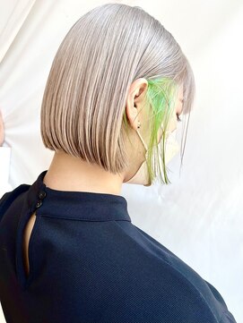 アフロートリノ(AFLOAT Leino) 【修】20代30代40代◎透明感カラー×韓国切りぱなしボブ