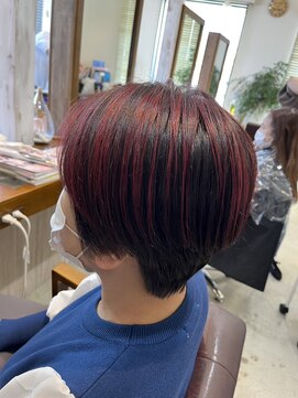 ラ メール ヘア デザイン(La mer HAIR DESIGN) ハイライト×レッド