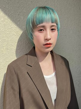 ニューヨークニューヨーク 守口店(NYNY) ライムグリーンマッシュショート☆