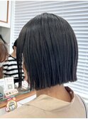 前髪マチルダボブピンクベージュインナーグレージュ韓国