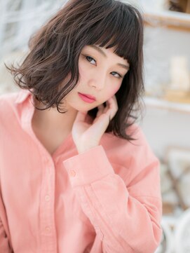 モッズヘア 越谷(mod's hair) 黒髪グレージュカラー前下がりボブくせ毛風c5越谷20代30代40代