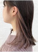 インナーカラー　ピンクベージュ