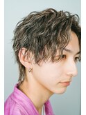 メンズパーマツイスパ波巻きスパイラルマッシュセンターパート