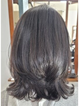 ラポールヘア ヨークベニマル田彦西店 ミディアムウルフ＊アッシュグレー